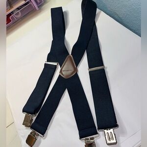 Carhartt Dark Blue Suspenders with Brown Accents